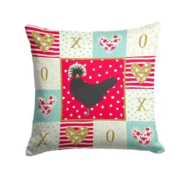 Carolines Treasures CK5261PW1414 14 x 3 x 14 in. Polish Poland Chicken Love Fabric Decorative Pillow, Carolines Treasures, Mfr#: CK5261PW1414